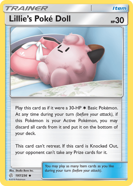Lillie's Poké Doll (Reverse Holofoil) (197) — Cosmic Eclipse