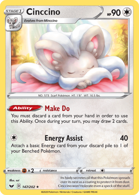 Cinccino (Play Pokemon Stamp) (147) — Sword & Shield