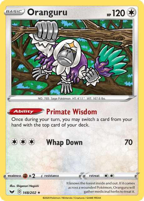 Oranguru (Reverse Holofoil) (148) — Sword & Shield