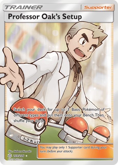 Professor Oak's Setup (Holofoil) (233) — Cosmic Eclipse