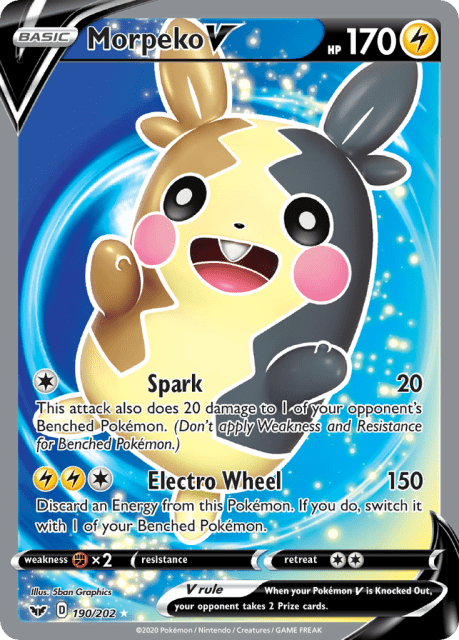 Morpeko V (Holofoil) (190) — Sword & Shield