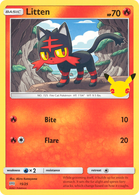 Litten (Holofoil) (15) — McDonald's Collection 2021