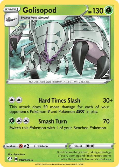 Golisopod (Reverse Holofoil) (18) — Darkness Ablaze
