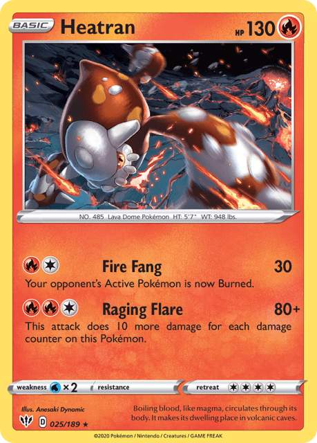 Heatran (Reverse Holofoil) (25) — Darkness Ablaze