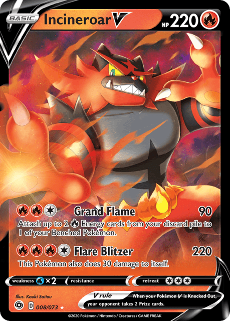 Incineroar V (Holofoil) (8) — Champion's Path