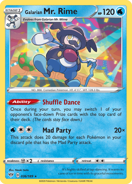 Galarian Mr. Rime (Play Pokemon Stamp) (36) — Darkness Ablaze