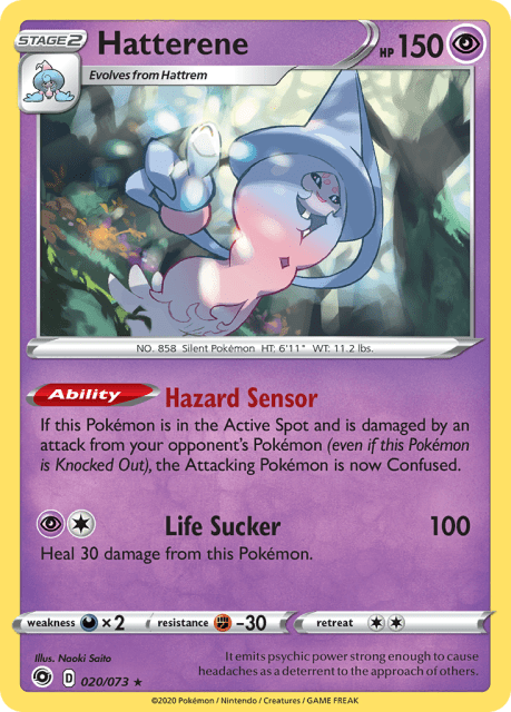 Hatterene (Holofoil) (20) — Champion's Path
