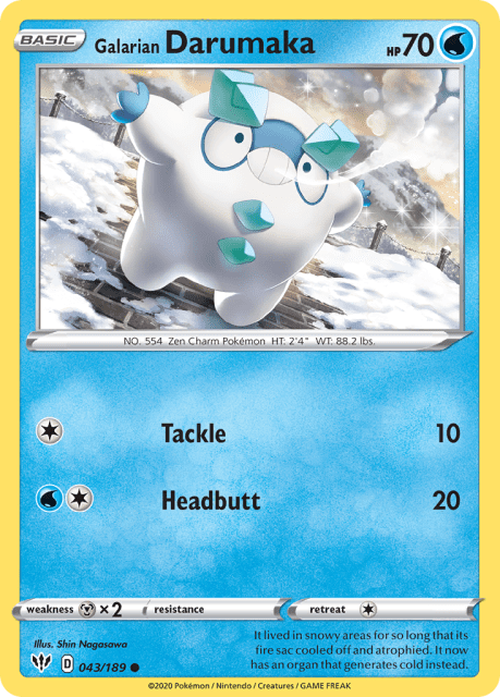 Galarian Darumaka (Reverse Holofoil) (43) — Darkness Ablaze