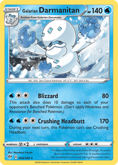Galarian Darmanitan (Reverse Holofoil) (44) — Darkness Ablaze