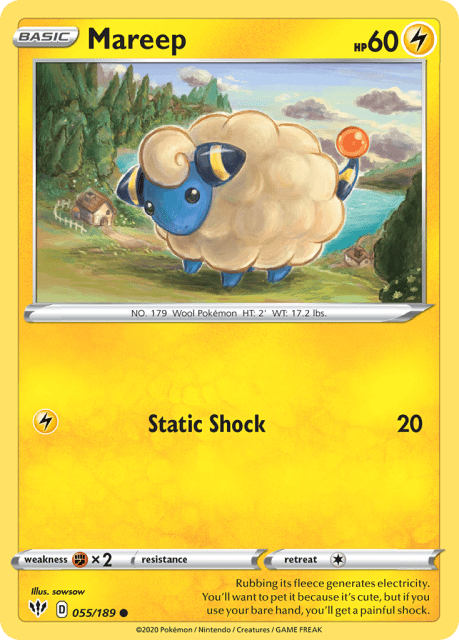 Mareep (Reverse Holofoil) (55) — Darkness Ablaze