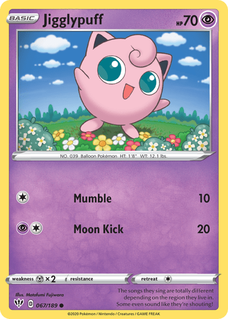 Jigglypuff (Reverse Holofoil) (67) — Darkness Ablaze