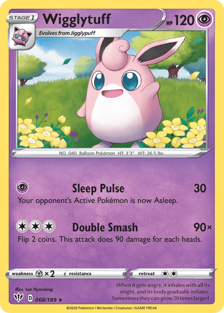 Wigglytuff (Reverse Holofoil) (68) — Darkness Ablaze