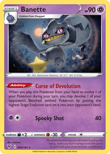 Banette (Reverse Holofoil) (68) — Vivid Voltage