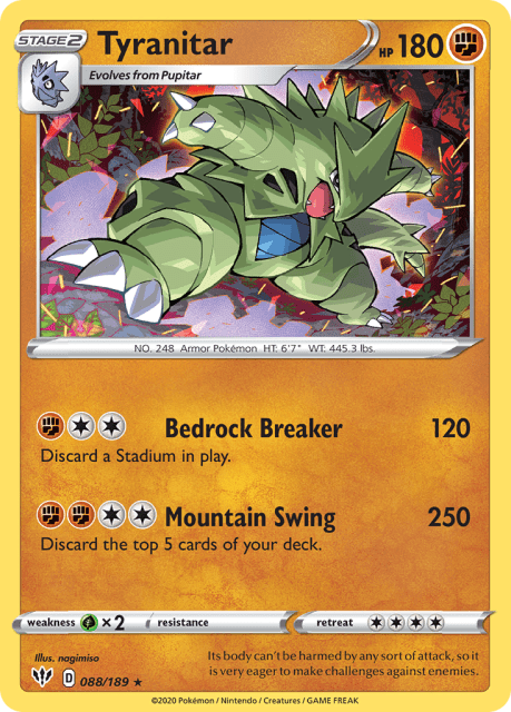 Tyranitar (Holofoil) (88) — Darkness Ablaze