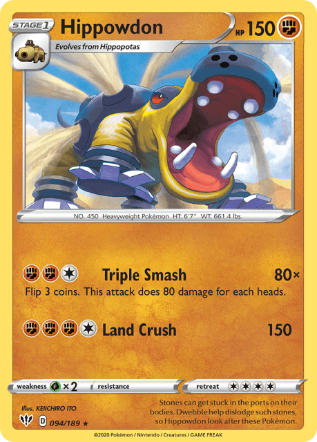 Hippowdon (Reverse Holofoil) (94) — Darkness Ablaze