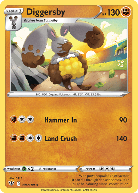 Diggersby (Reverse Holofoil) (96) — Darkness Ablaze