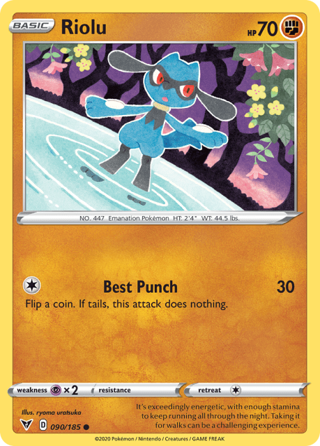 Riolu (Reverse Holofoil) (90) — Vivid Voltage