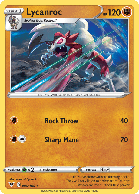 Lycanroc (Holiday Stamp) (95) — Vivid Voltage