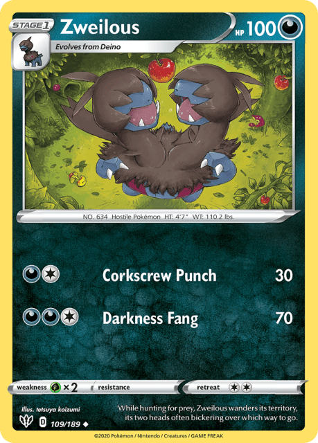 Zweilous (Reverse Holofoil) (109) — Darkness Ablaze