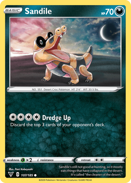Sandile (Reverse Holofoil) (107) — Vivid Voltage