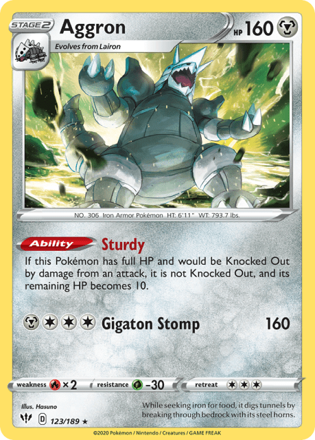 Aggron (Reverse Holofoil) (123) — Darkness Ablaze