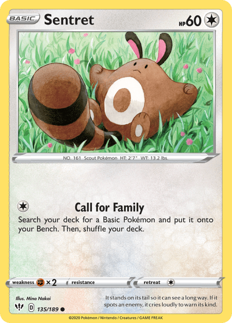 Sentret (Reverse Holofoil) (135) — Darkness Ablaze