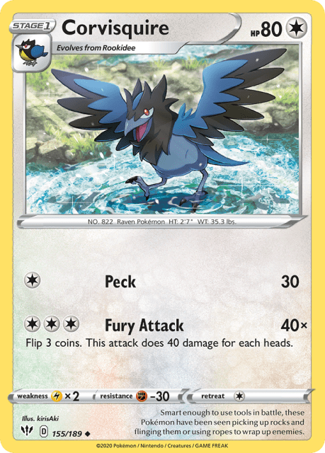 Corvisquire (Reverse Holofoil) (155) — Darkness Ablaze