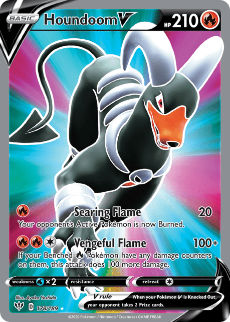 Houndoom V (Holofoil) (178) — Darkness Ablaze