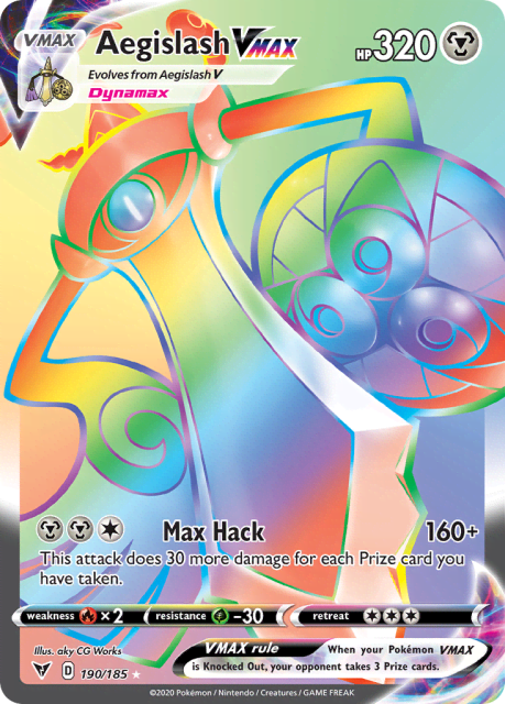 Aegislash VMAX (Holofoil) (190) — Vivid Voltage