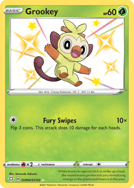 Grookey (Holofoil) (SV004) — Shining Fates Shiny Vault