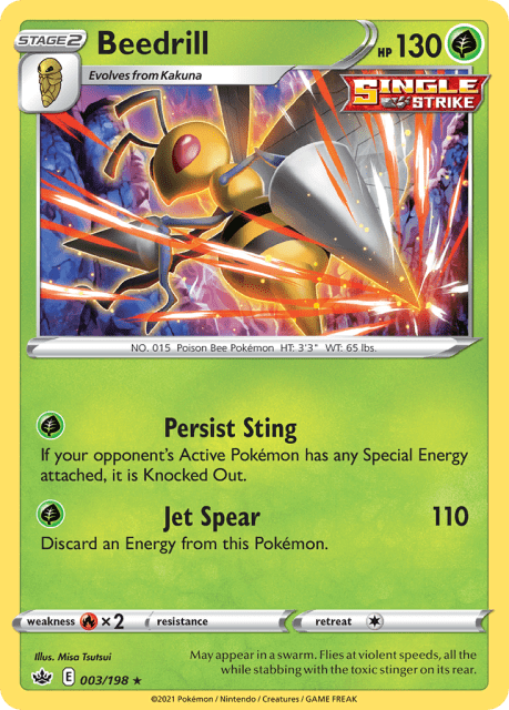 Beedrill (Reverse Holofoil) (3) — Chilling Reign