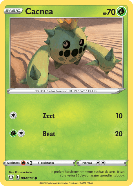 Cacnea (Reverse Holofoil) (4) — Battle Styles