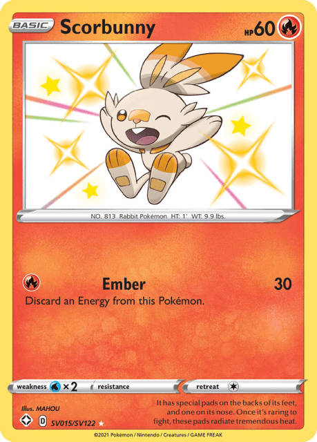 Scorbunny (Holofoil) (SV015) — Shining Fates Shiny Vault