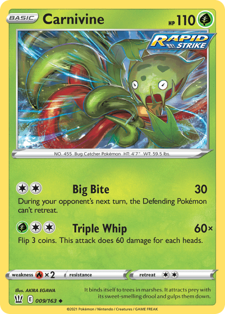 Carnivine (Reverse Holofoil) (9) — Battle Styles