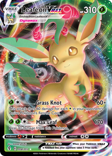 Leafeon VMAX (Play Pokemon Stamp Holofoil) (8) — Evolving Skies