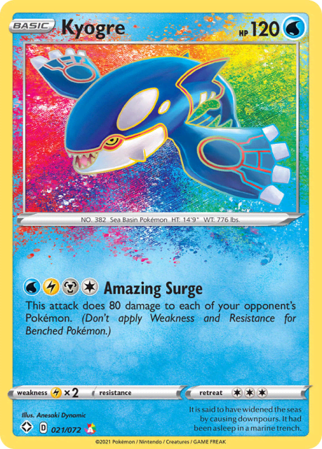 Kyogre (Holofoil) (21) — Shining Fates