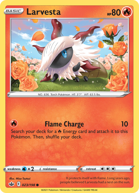 Larvesta (Cinderace Stamp19) (23) — Chilling Reign