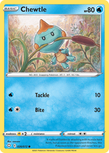 Chewtle (Reverse Holofoil) (26) — Shining Fates
