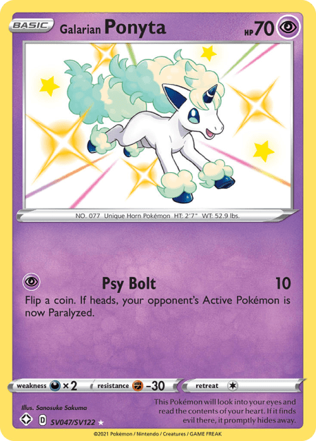 Galarian Ponyta (Holofoil) (SV047) — Shining Fates Shiny Vault