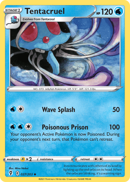 Tentacruel (Reverse Holofoil) (27) — Evolving Skies