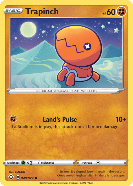 Trapinch (Reverse Holofoil) (40) — Shining Fates