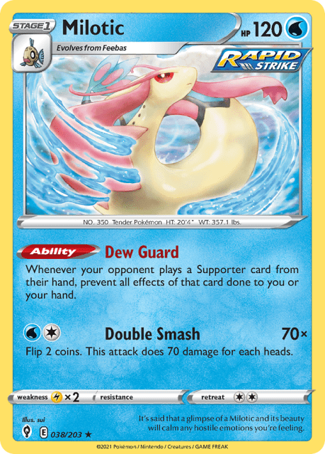 Milotic (Reverse Holofoil) (38) — Evolving Skies