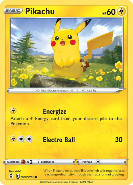 Pikachu (Reverse Holofoil) (49) — Evolving Skies