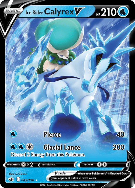 Ice Rider Calyrex V (Play Pokemon Stamp Holofoil) (45) — Chilling Reign