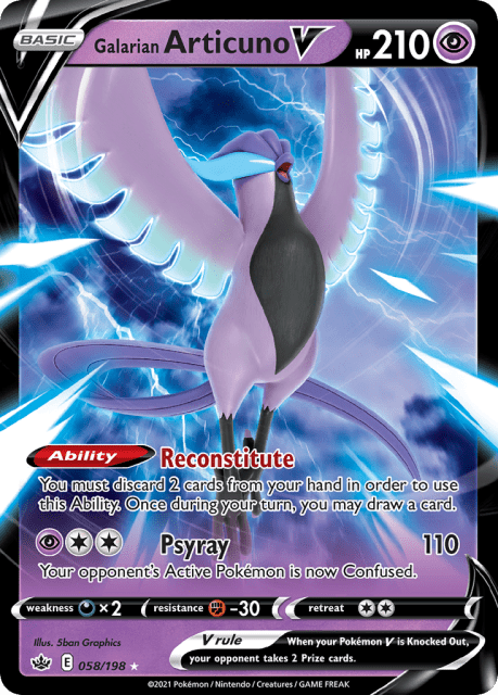 Galarian Articuno V (Play Pokemon Stamp Holofoil) (58) — Chilling Reign