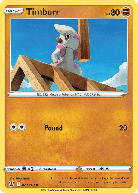 Timburr (Reverse Holofoil) (73) — Battle Styles
