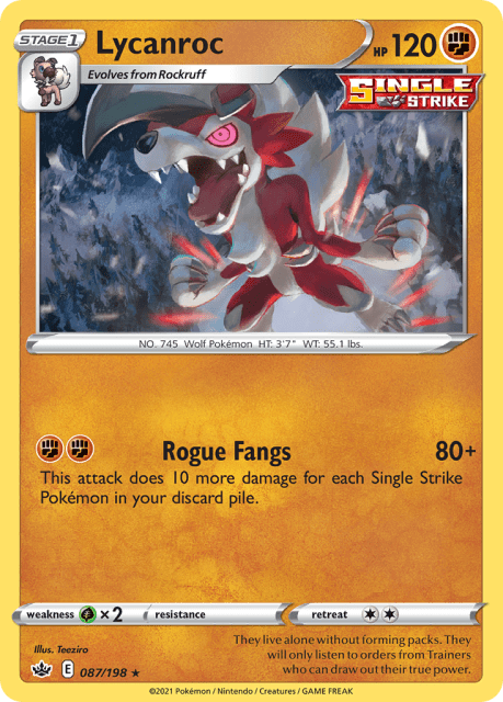 Lycanroc (Holofoil) (87) — Chilling Reign