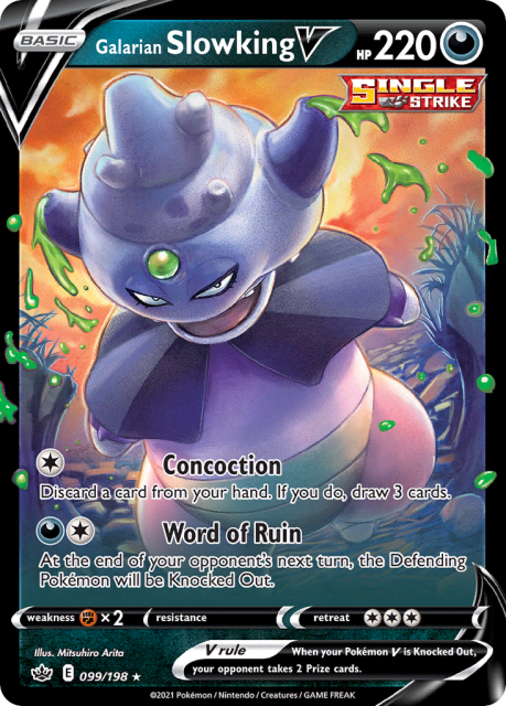 Galarian Slowking V (Holofoil) (99) — Chilling Reign