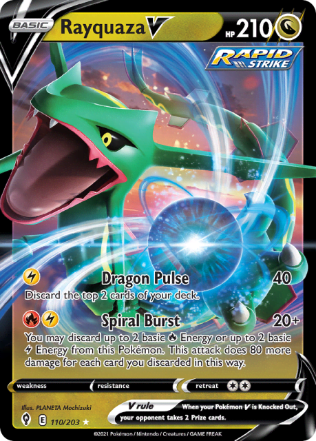 Rayquaza V (Holofoil) (110) — Evolving Skies