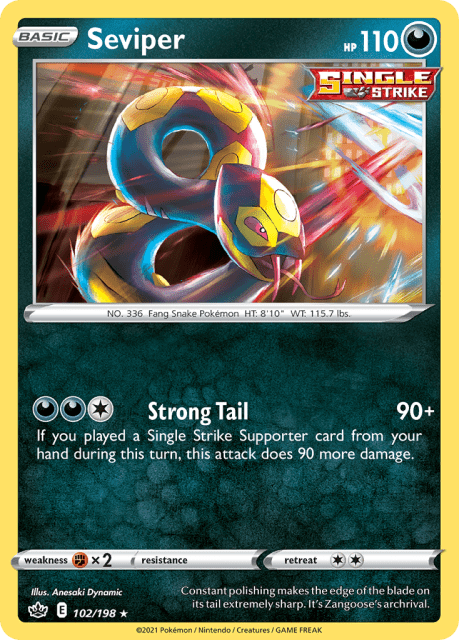 Seviper (Reverse Holofoil) (102) — Chilling Reign